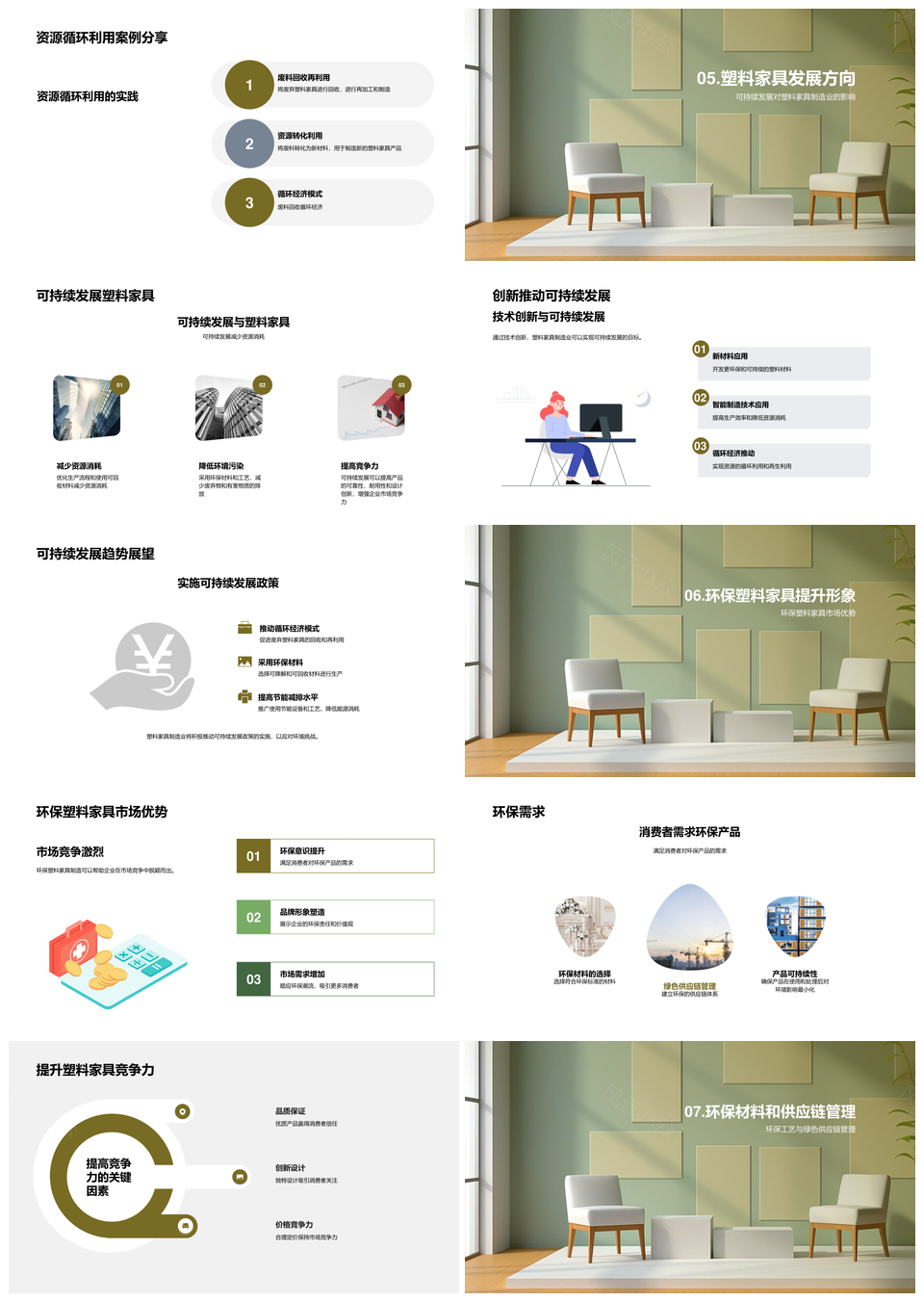 环保塑料家具制造可持续发展趋势PPT模板