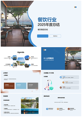 餐饮集团202X年连锁市场竞争成本新菜品总结PPT模板