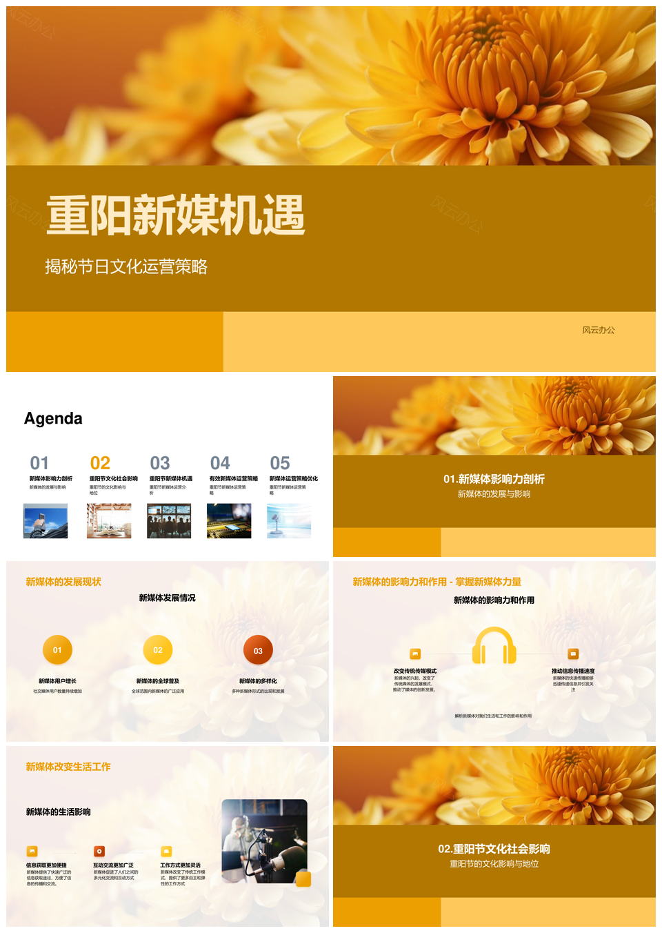 重阳新媒体运营策略用户行为分析PPT模板
