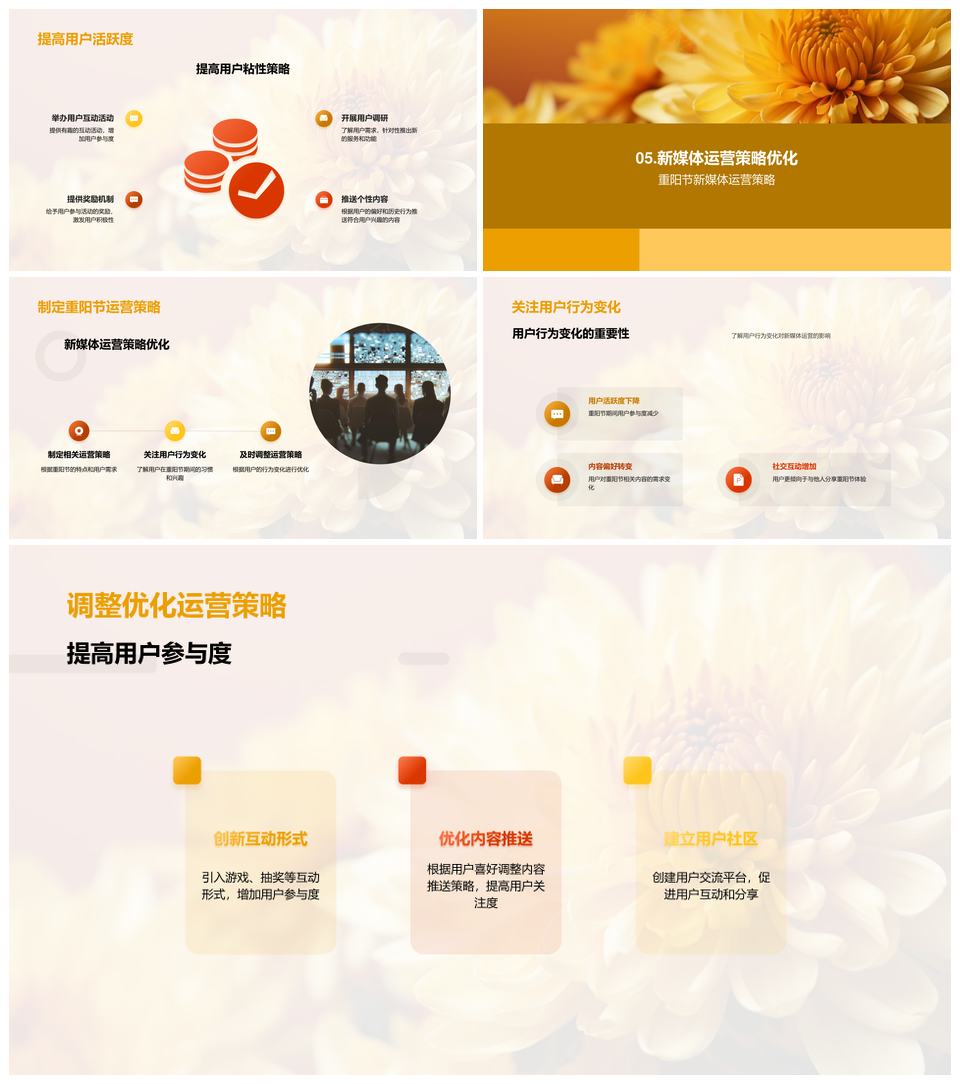 重阳新媒体运营策略用户行为分析PPT模板