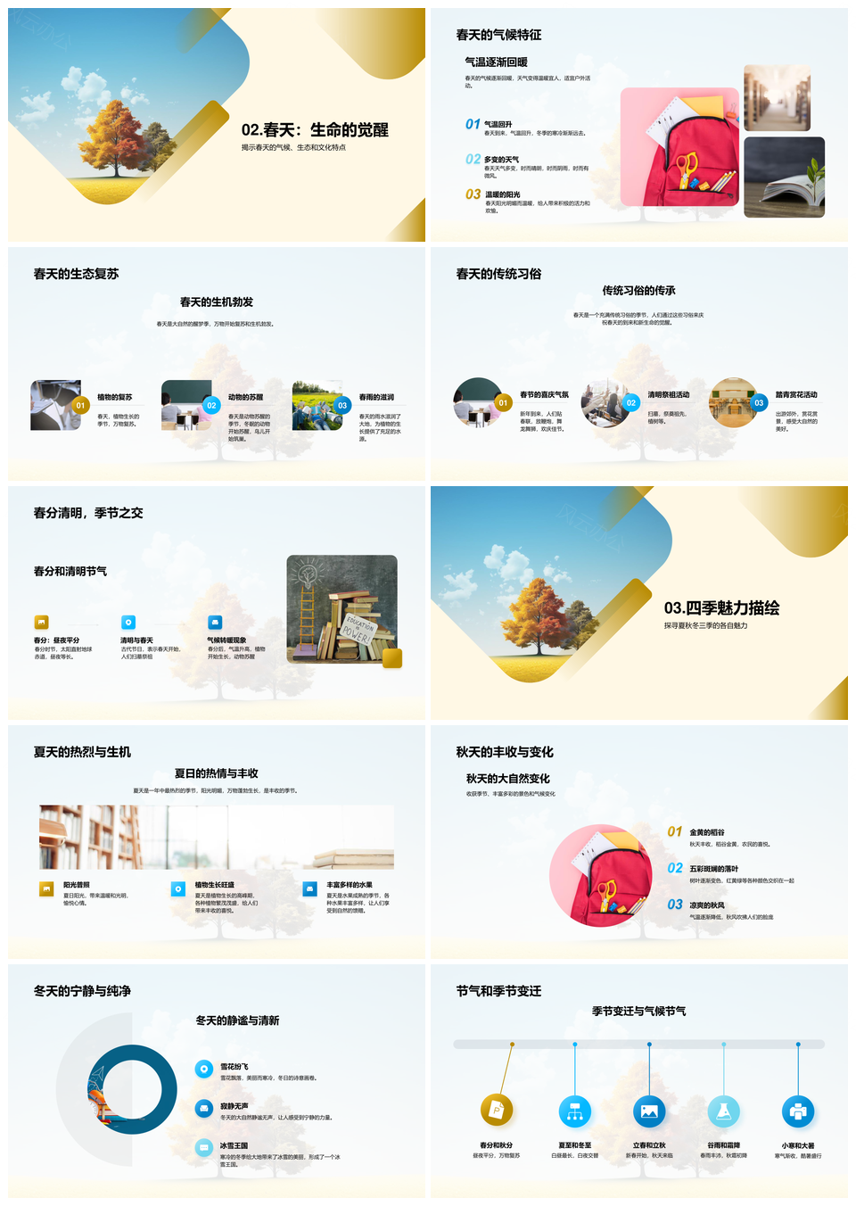 地球公转四季歌春候交替仪PPT模板