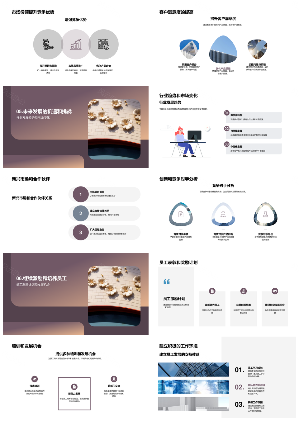 花画工艺品公司发展历程与客户共赢PPT模板