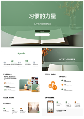 良好习惯力量诚实守时推动个人发展学习效率PPT模板