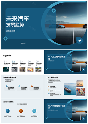 未来汽车可持续自动驾驶电动汽车工程设计趋势PPT模板