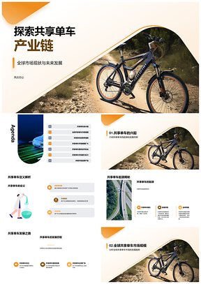 共享单车产业链市场规模竞争格局及制造商PPT模板