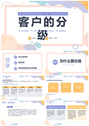 2025彩色卡通风客户分级管理企业培训课件