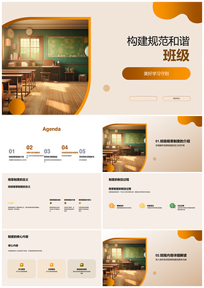 班会小组讨论制定班规共建和谐班级PPT模板
