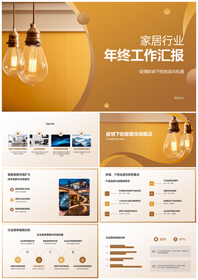 2025家居灯具年终汇报样板间布置灯罩水晶吊灯家用器具PPT模板