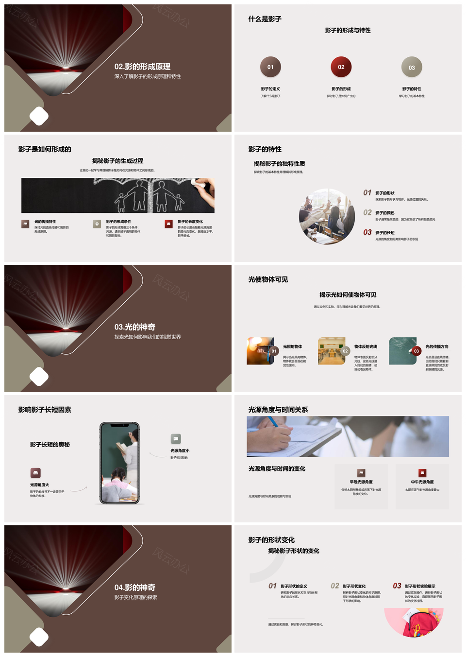 光影传播反射速度与影形成特性PPT模板