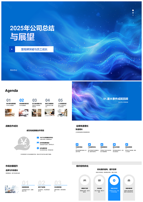 202523公司年终总结展望突破成长合作业绩增长PPT模板