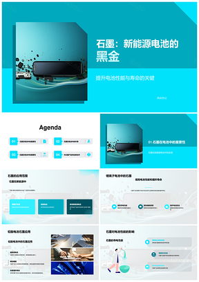 石墨导电储能保护新能源电池性能寿命应用PPT模板