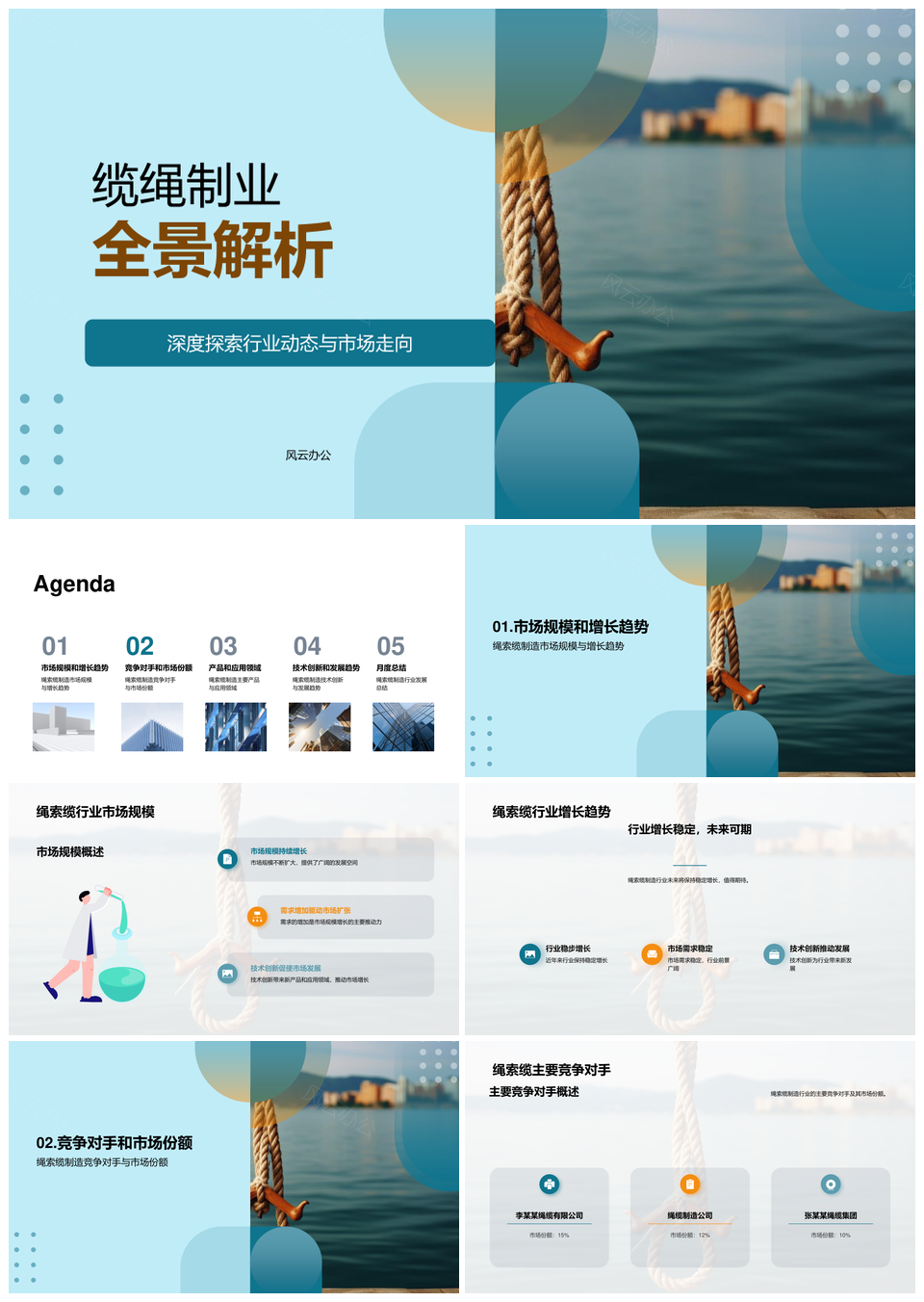 绳索缆制造行业月度分析市场规模趋势竞争份额产品PPT模板