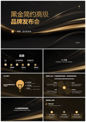 黑金简约高级IT品牌发布会模板