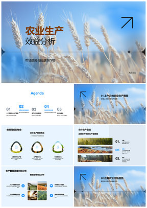 抗逆作物小麦田生产效益及市场气候趋势PPT模板