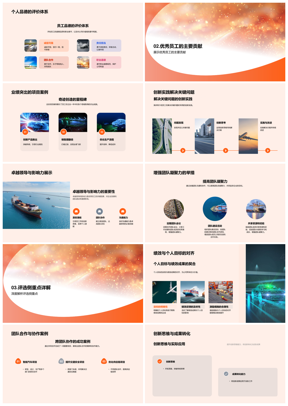 优秀员工评选颁奖流程报告PPT模板