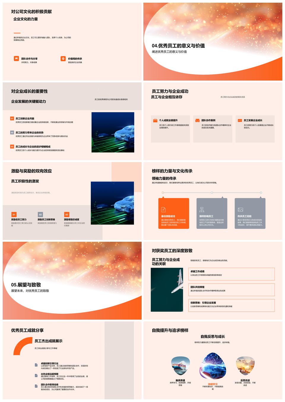 优秀员工评选颁奖流程报告PPT模板