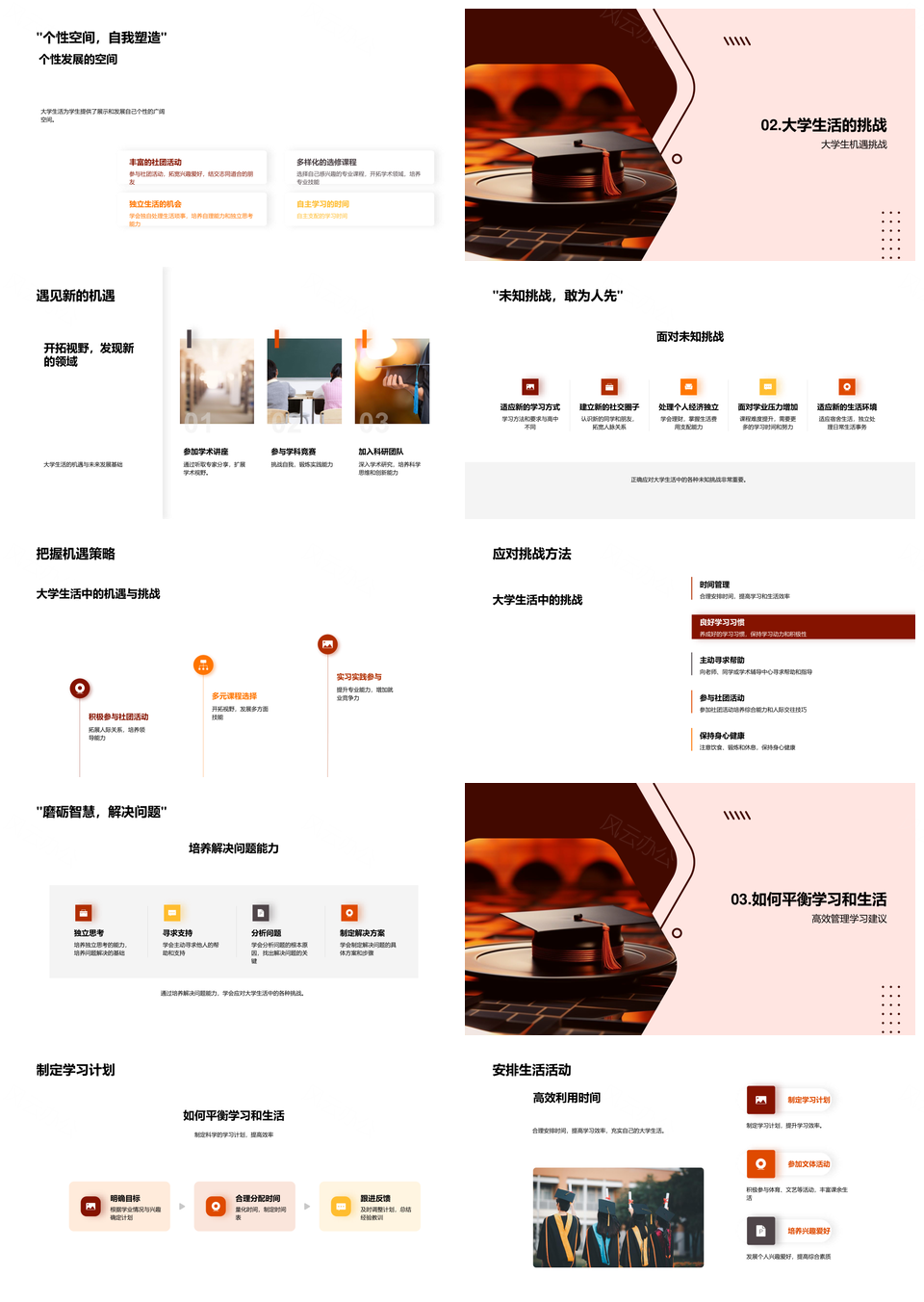 大学生活自由挑战责任学习机遇自我管理PPT模板