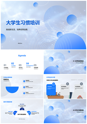大学生行为习惯培训与生活人际挑战影响PPT模板