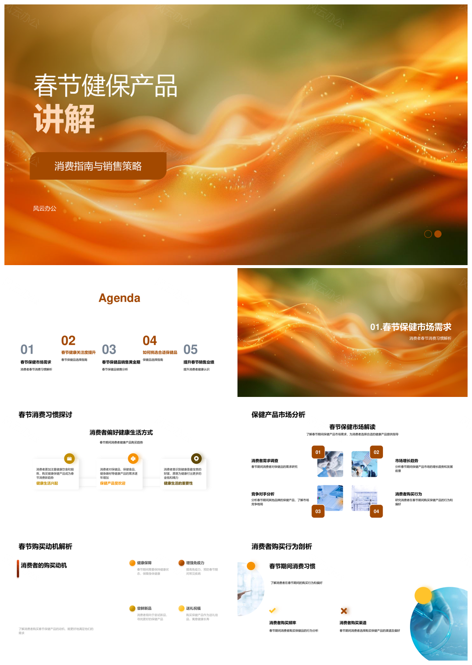 春节健保产品消费指南销售策略分析PPT模板