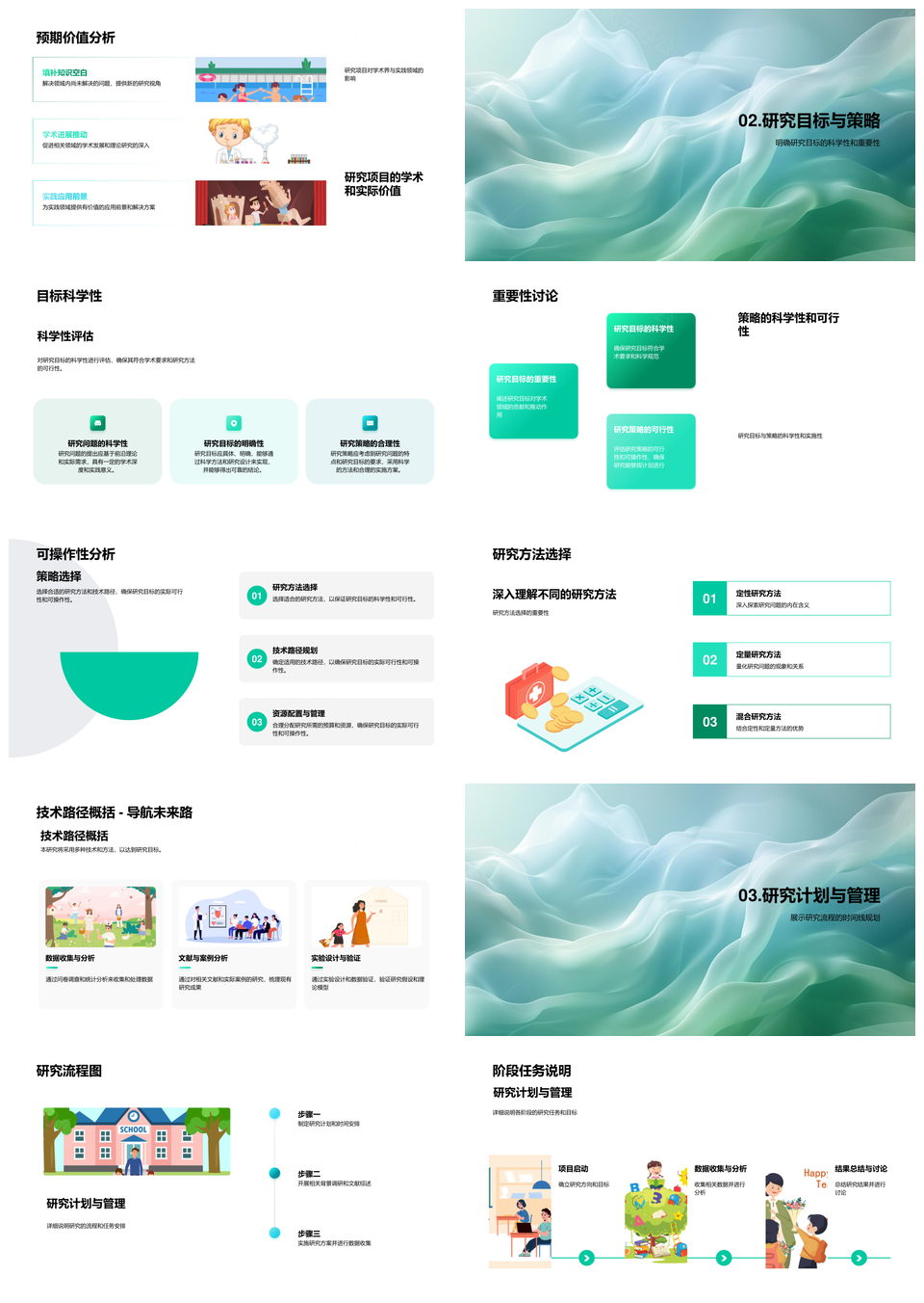 开题答辩研究目标学术意义创新点方法技术路径PPT模板