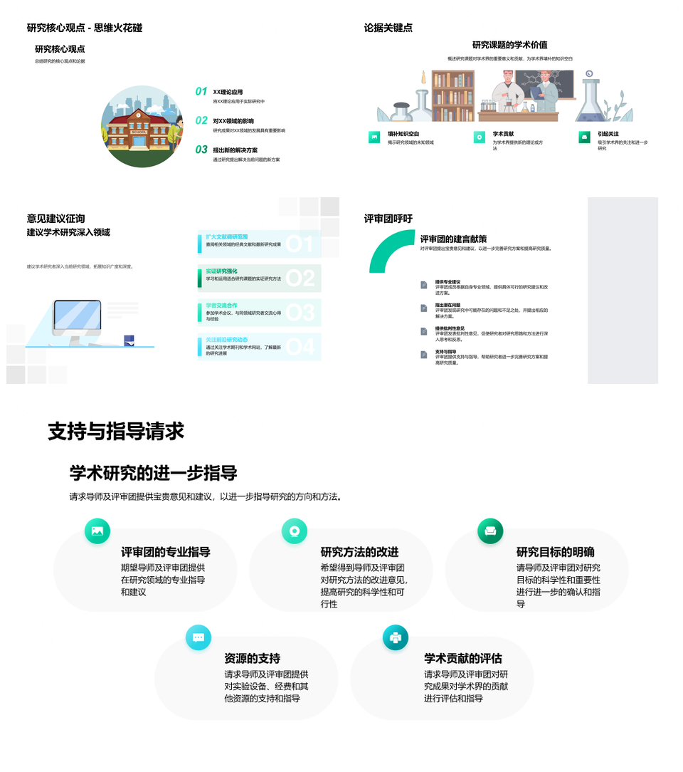 开题答辩研究目标学术意义创新点方法技术路径PPT模板
