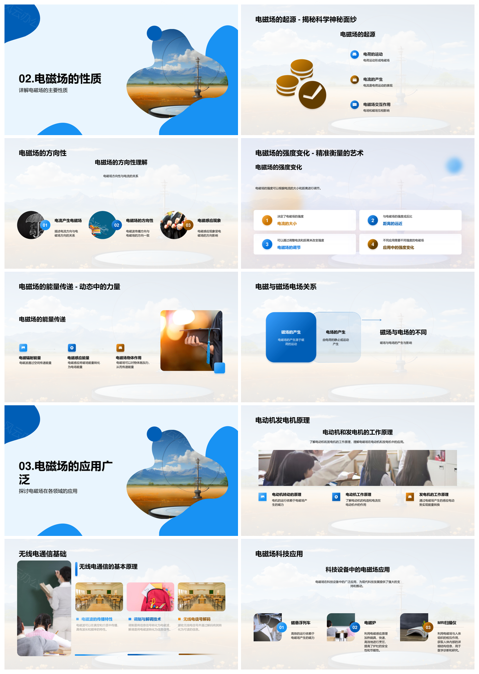 电磁场理论实践与生活科技应用探秘PPT模板