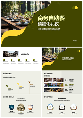 商务自助餐礼仪提升服务体验客户忠诚PPT模板