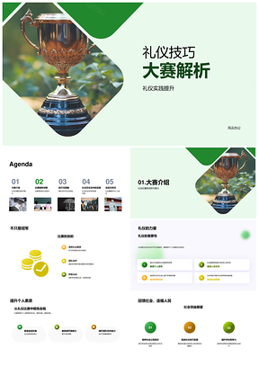 礼仪技巧大赛团队协作实践提升个人成长PPT模板