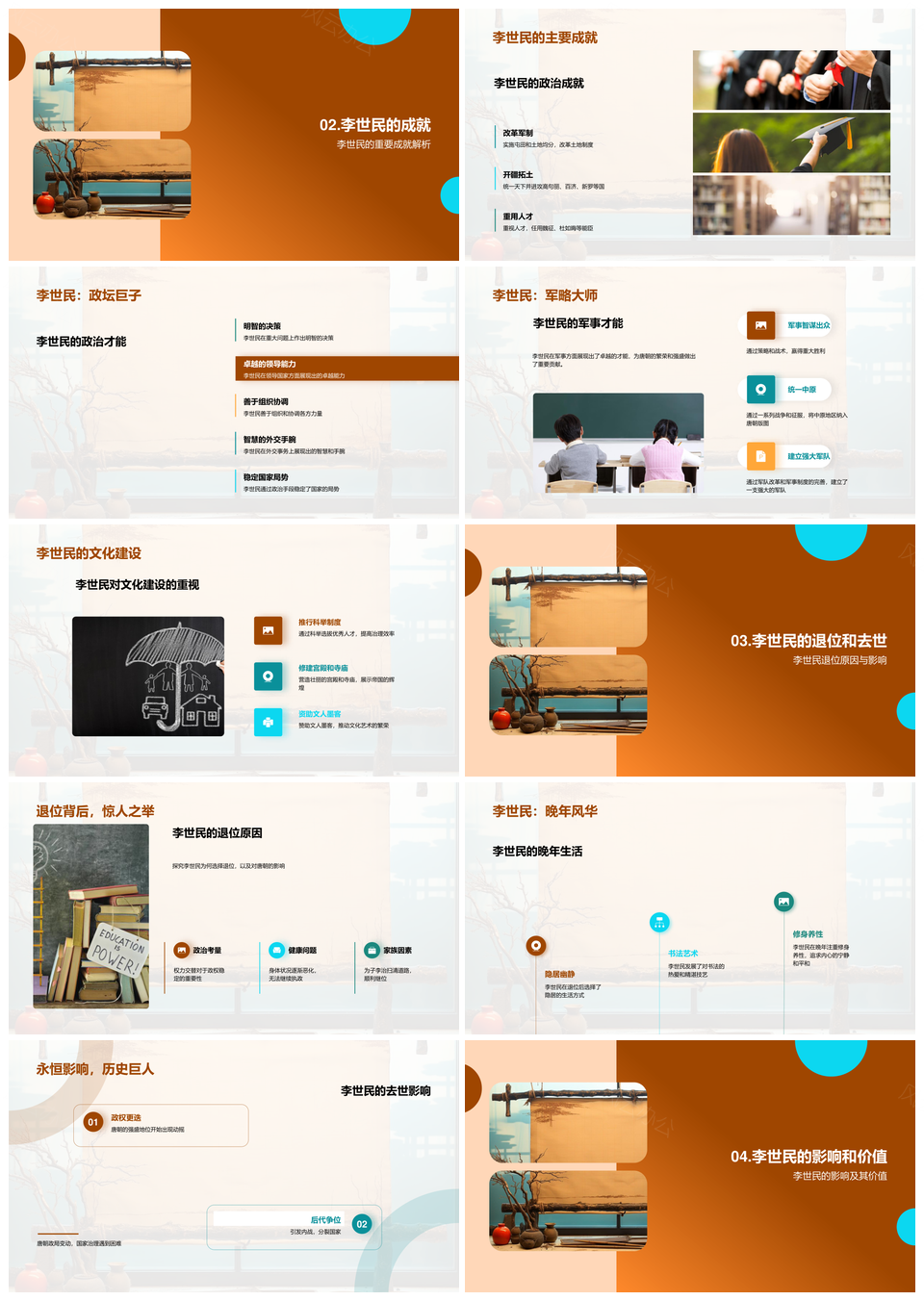 李世民军事治国策略成就唐朝繁荣轨迹PPT模板