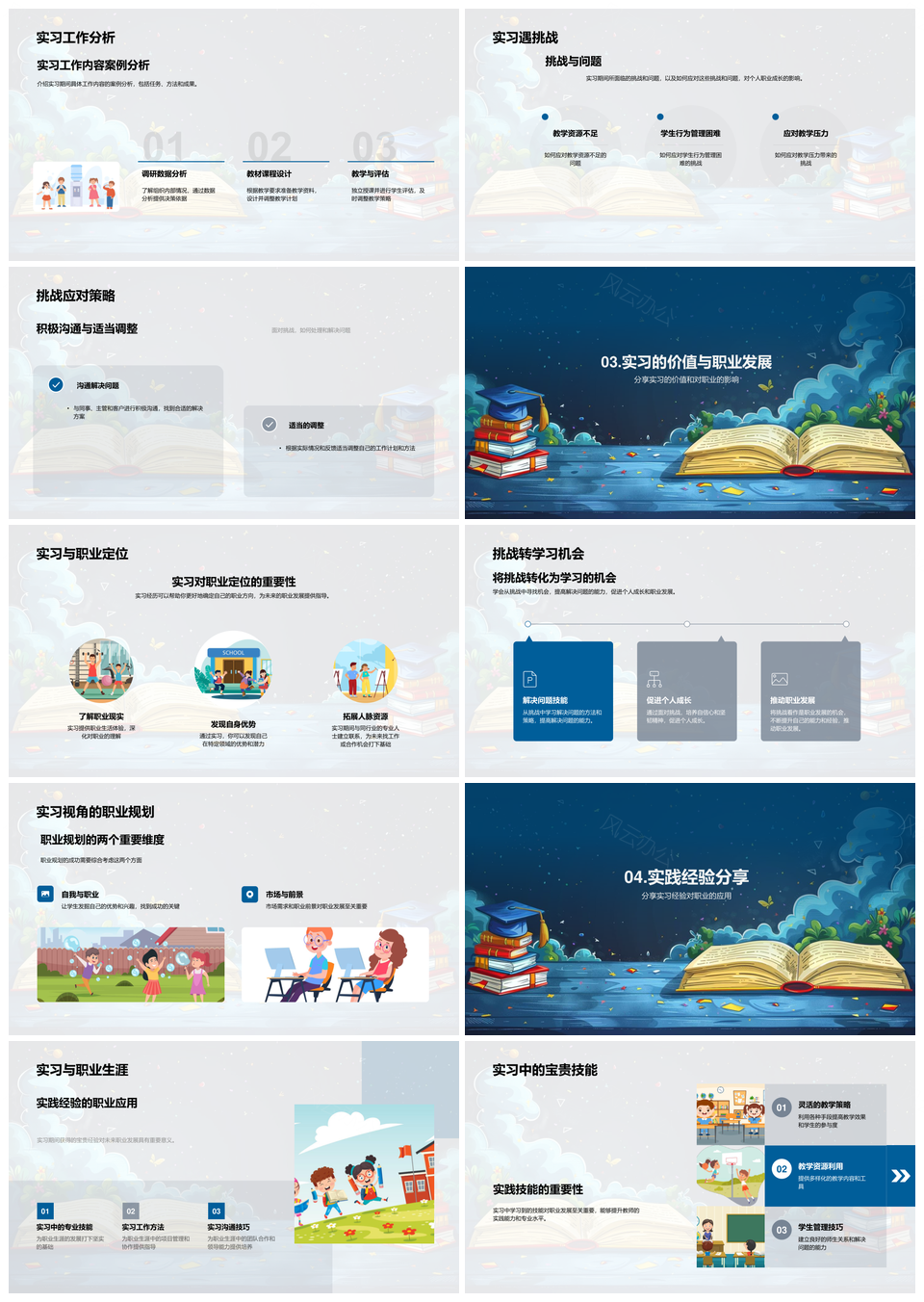 教师实习经验职业规划挑战案例教育实践PPT模板