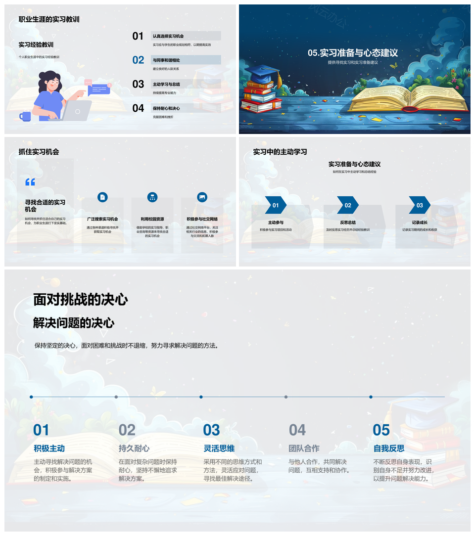 教师实习经验职业规划挑战案例教育实践PPT模板