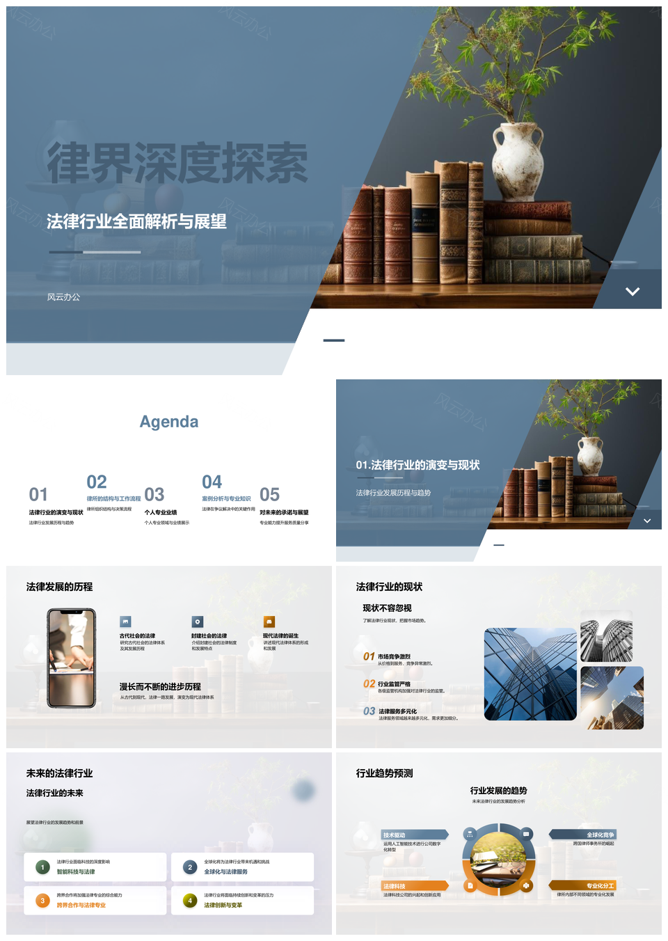 法律行业律所发展历程趋势结构流程探析PPT模板