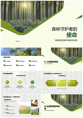 森林资源保护可持续经营专家官员共护PPT模板