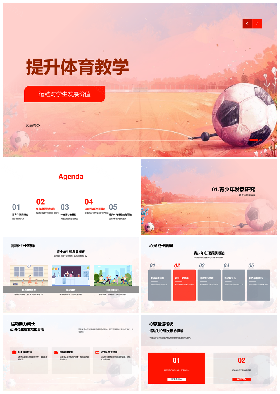 青少年体育教学实践促进身心发展研究PPT模板