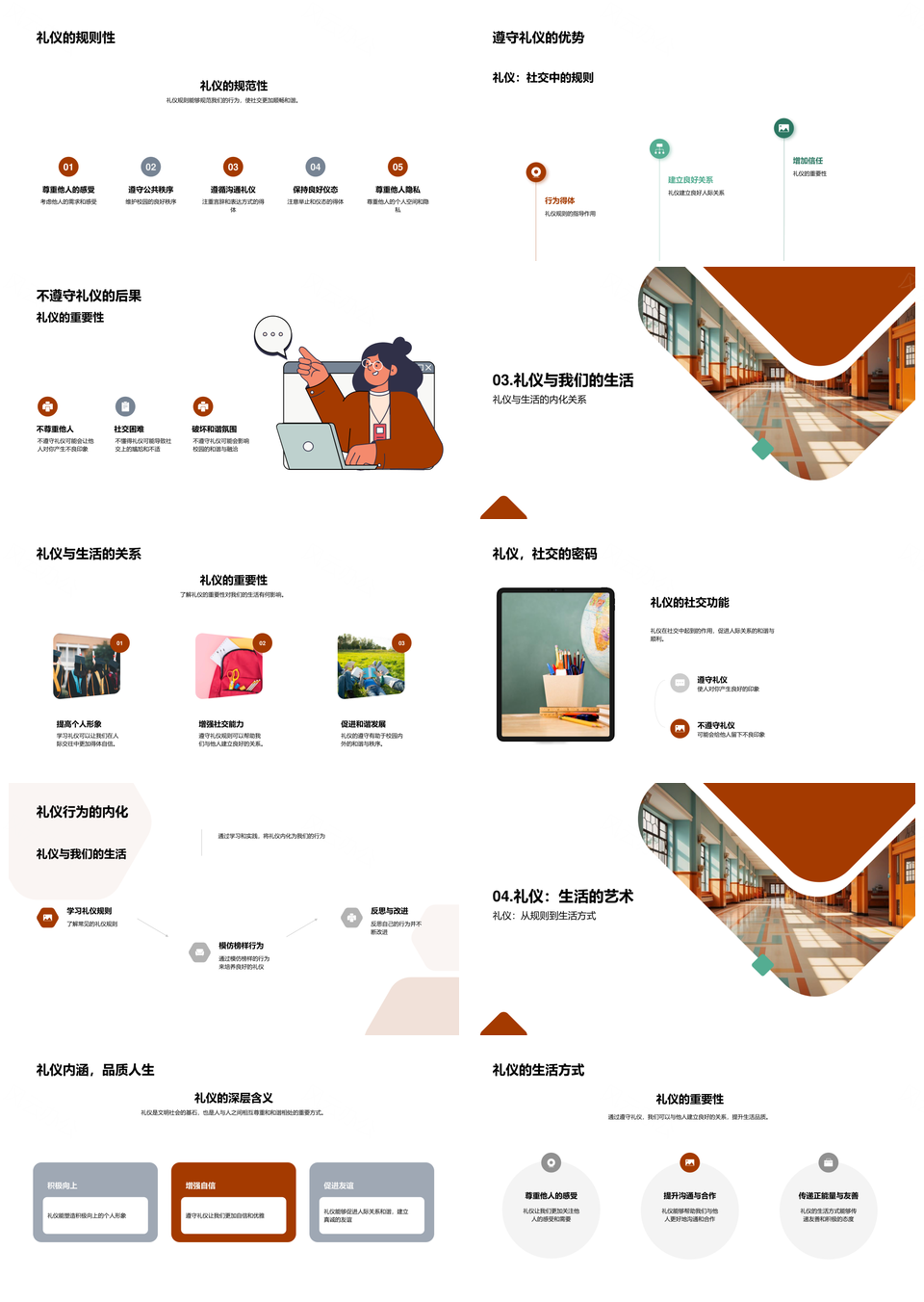校园礼仪文化教育活动育学生代表PPT模板