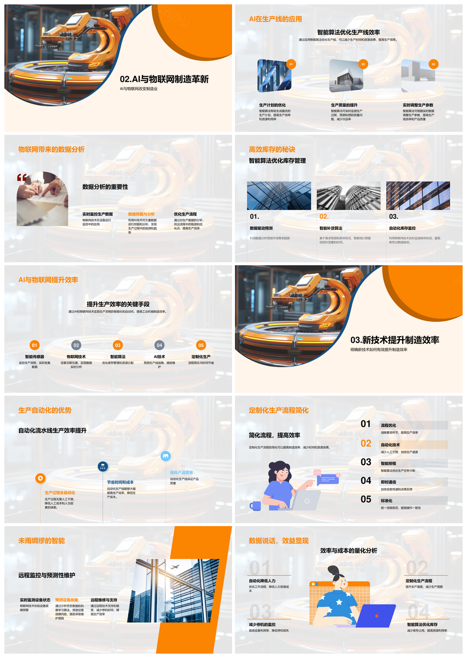 机械制造智能化改造与3D打印数字孪生应用PPT模板