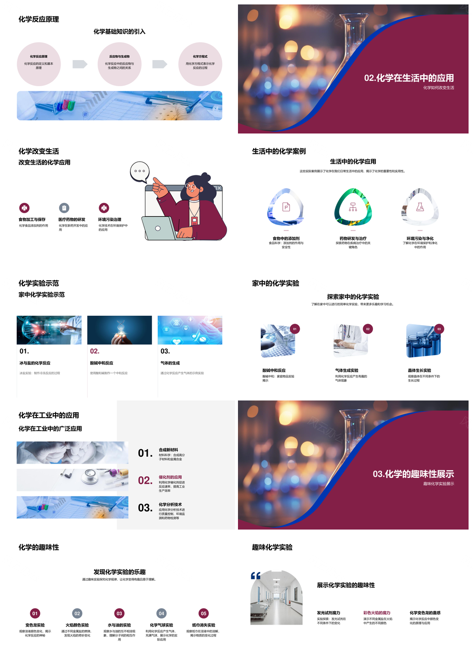 生活化学魔法实验烧瓶探秘PPT模板