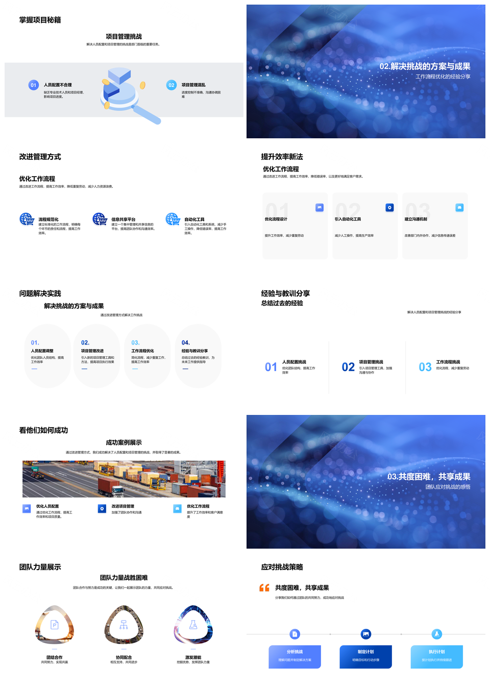 年度工作总结项目AB成果管理优化部门挑战PPT模板