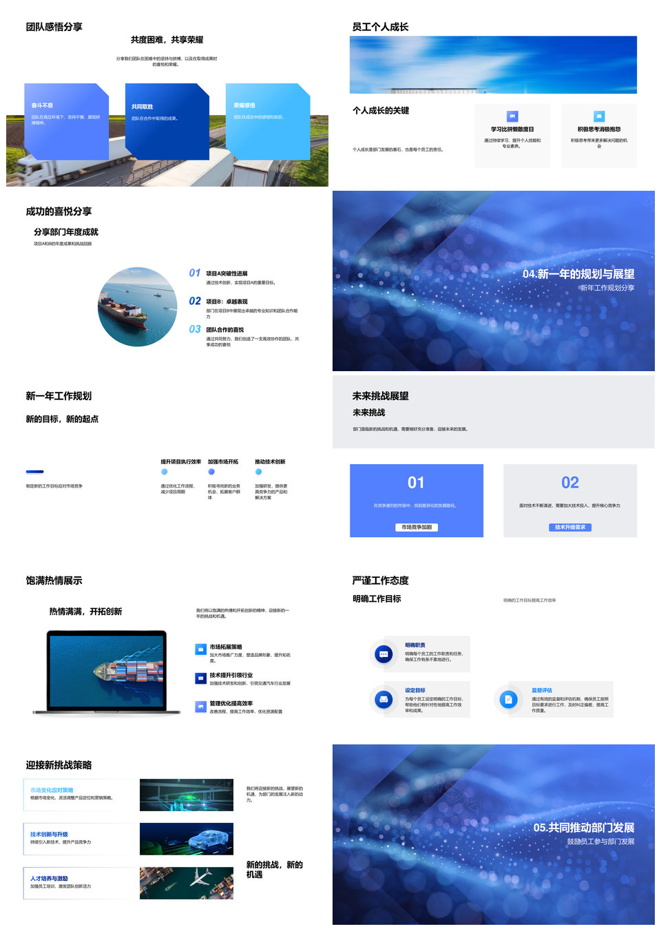 年度工作总结项目AB成果管理优化部门挑战PPT模板