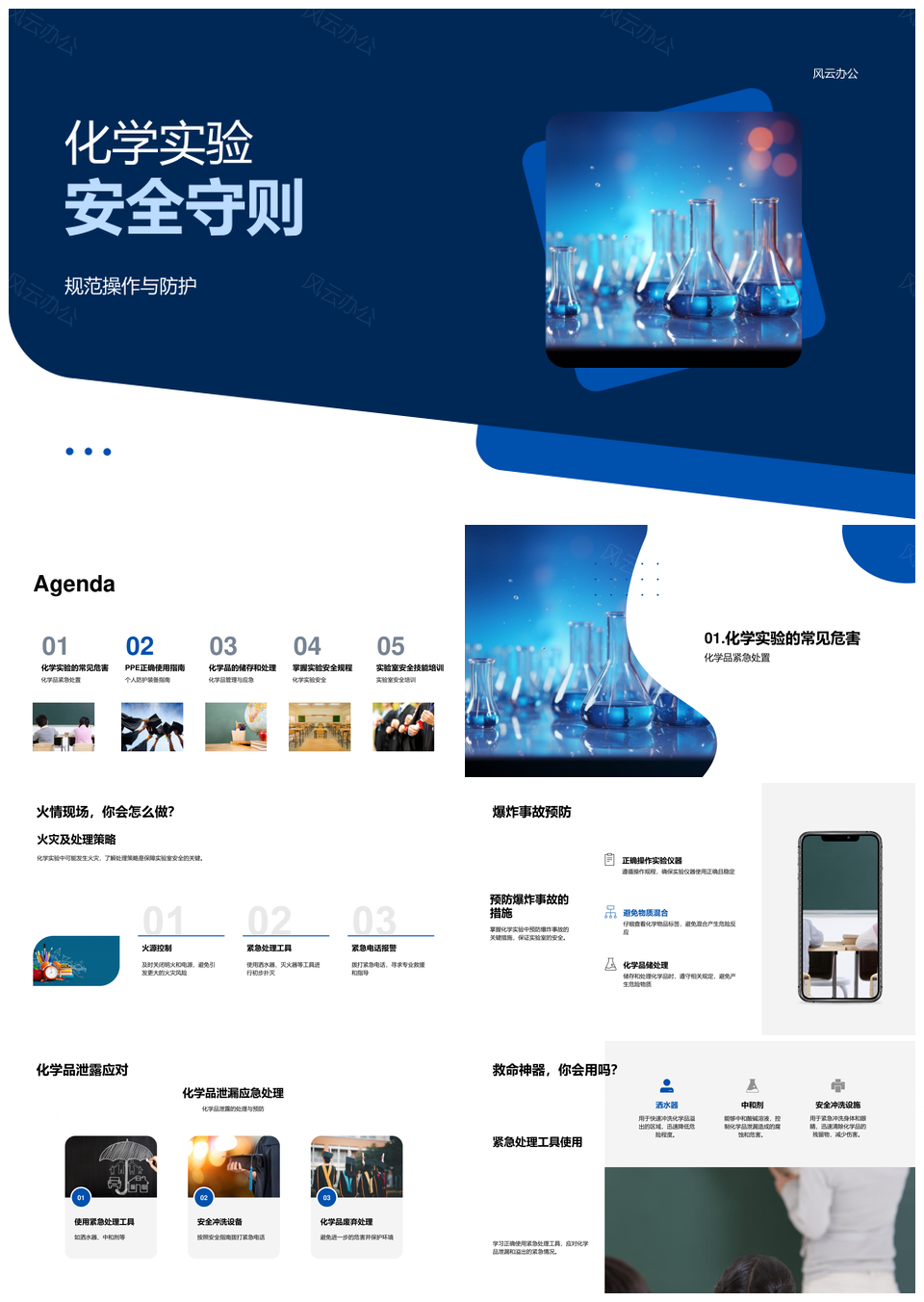 化学实验安全防护装备与操作培训守则PPT模板