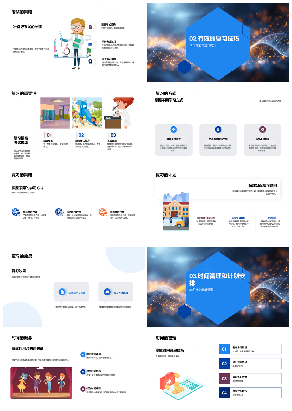 高效备考策略复习技巧时间管理应试技巧PPT模板