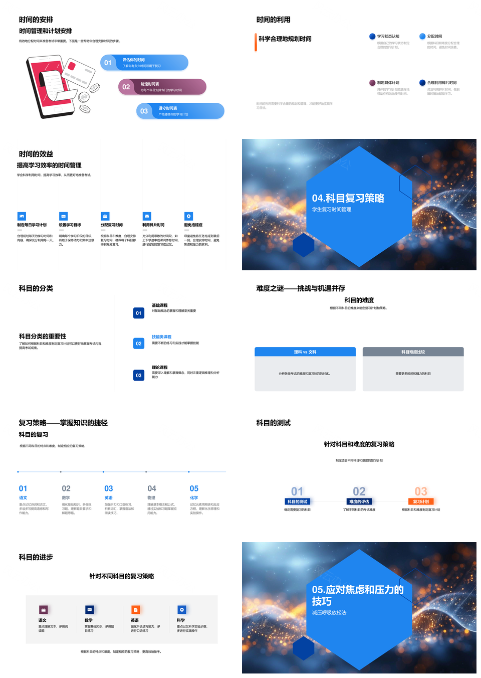 高效备考策略复习技巧时间管理应试技巧PPT模板