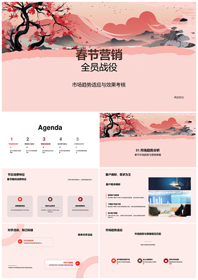 2025春节全员营销应市效考策略行动考馈监控客评PPT模板