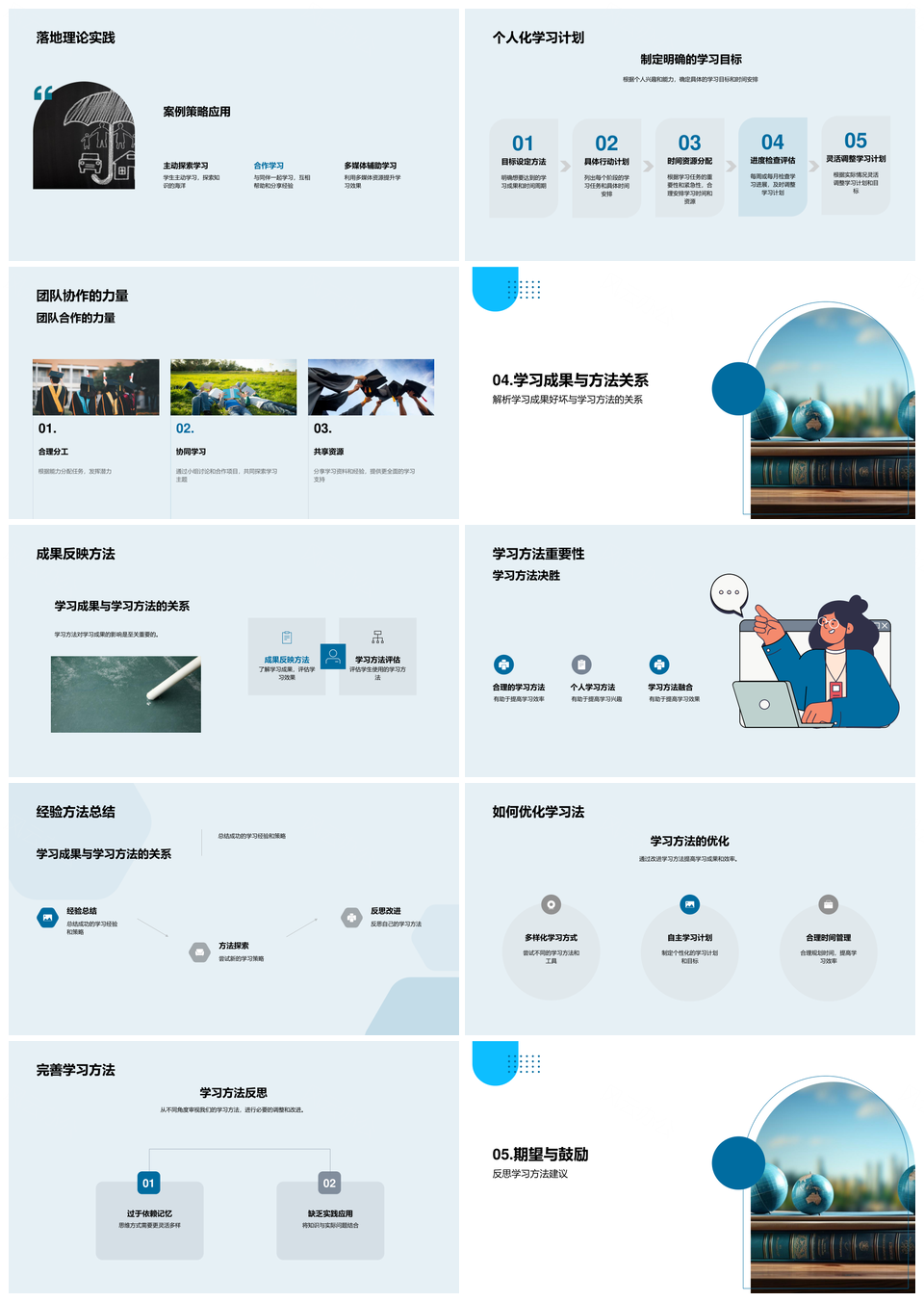 学习策略课程成果经验数据改进解析PPT模板