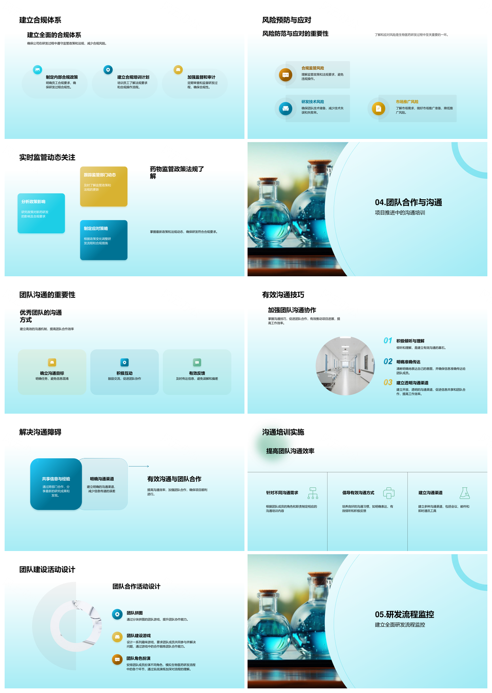药物研发全流程团队协作法规监管临床试验PPT模板