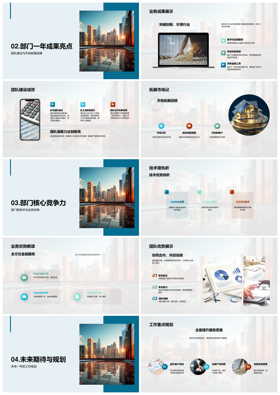 银行部门年度职责业务成果团队建设市场拓展总结PPT模板