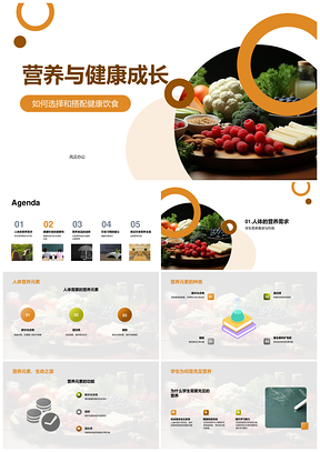 学生健康饮食营养需求防病益智PPT模板