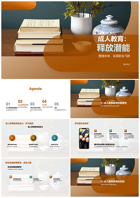 成人高等教育灵活学习助学历职业发展PPT模板
