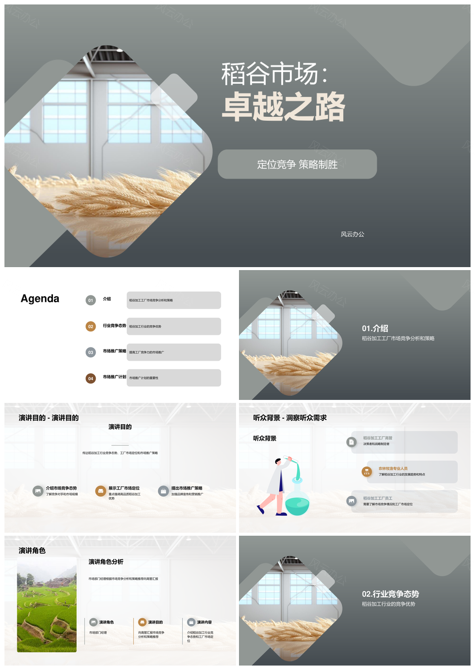 稻谷加工市场竞争分析经理产品价格定位PPT模板