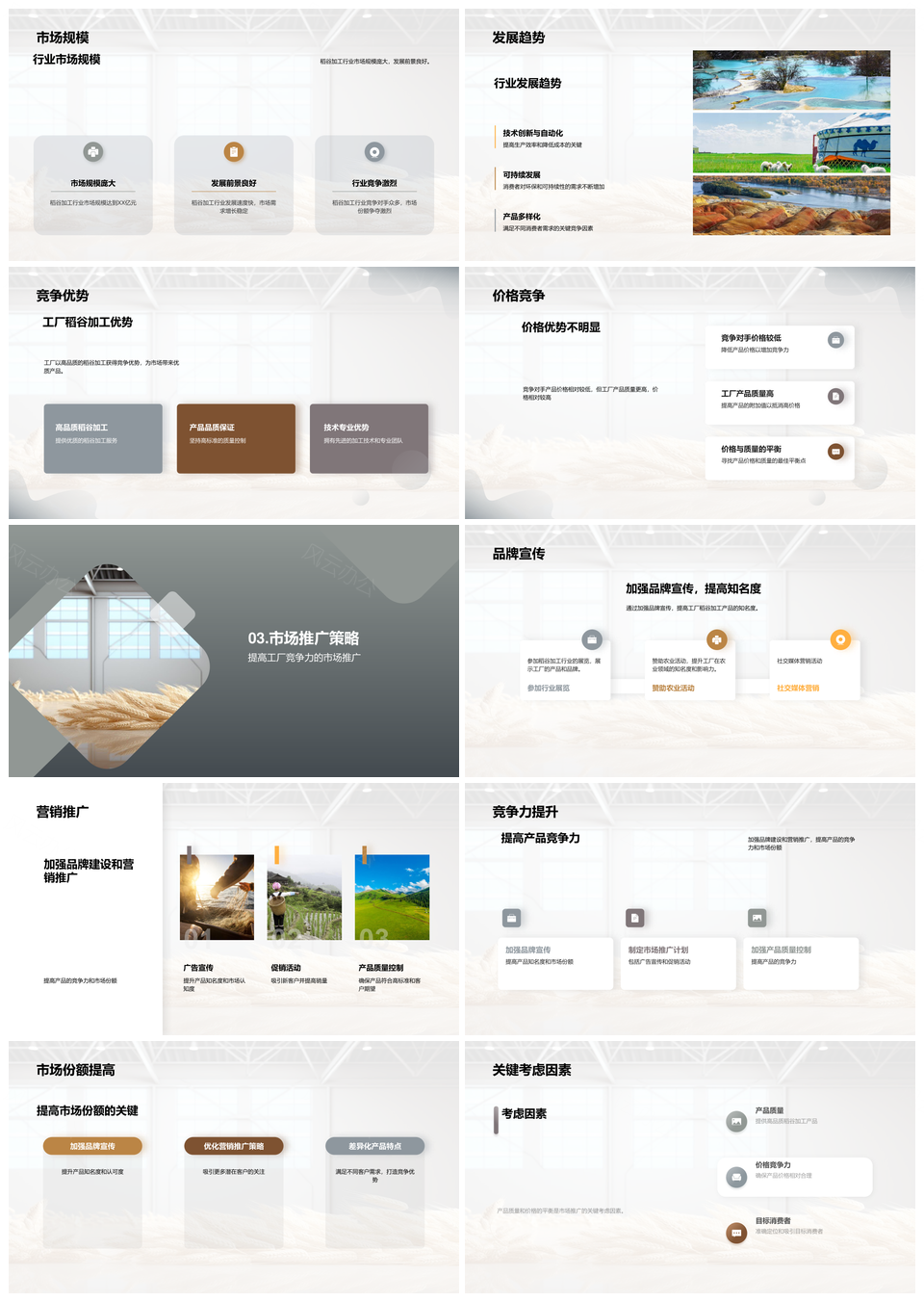 稻谷加工市场竞争分析经理产品价格定位PPT模板